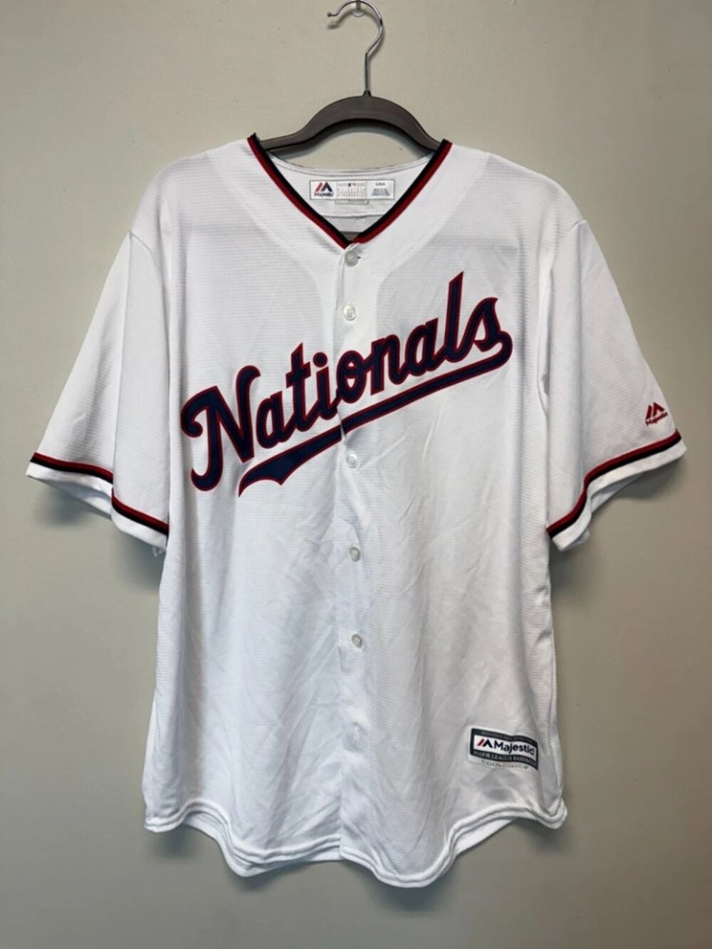 Washington Nationals Majestic White Cool Base Jersey Large NWT